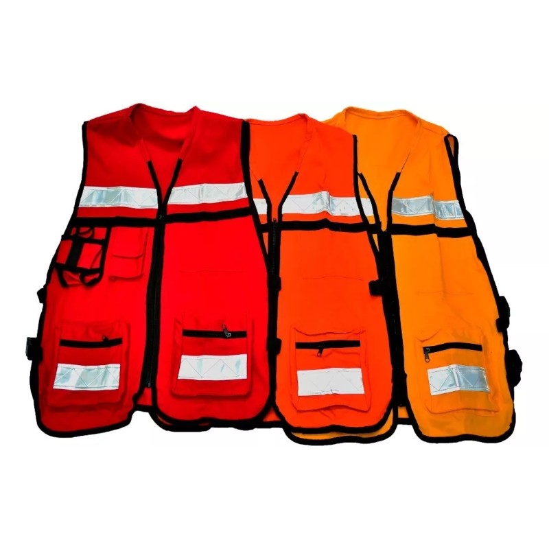 Nacional 9 Chalecos Brigadista Con Reflejante, Varios Colores 9 Pzs