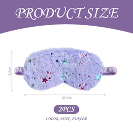 2 Pieces Star Pattern Sleep Eye Mask, Cartoon Cute Eye Mask, Blackout Eye Mask, Soft Breathable Eye Mask, Travel Eye Mask