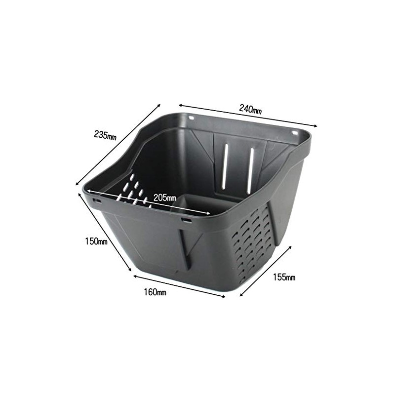 Sagisaka 608-00121/48354 Plastic Front Basket for CTB, 20-24 inches, Black,