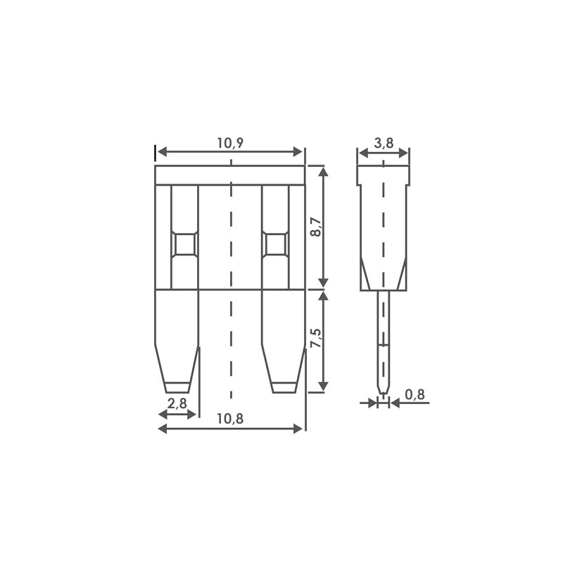 alca® Mini Fuse 10A Economy Box Pack of 100