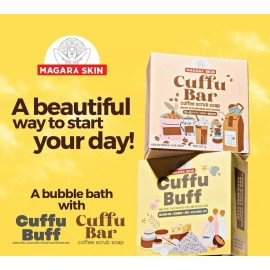 Magara Skin Cuffu Bar & Cuffu Buff Coffee Soap Set for Cellulite