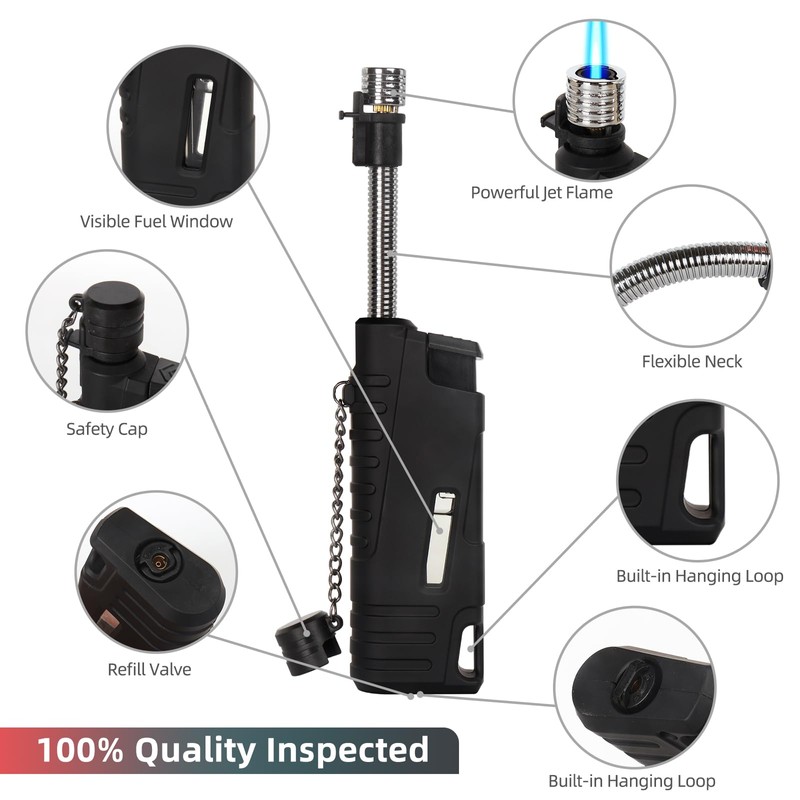 Navpeak Torch Lighter Flexible Wand Telescopic Windproof Jet Flame Lighters