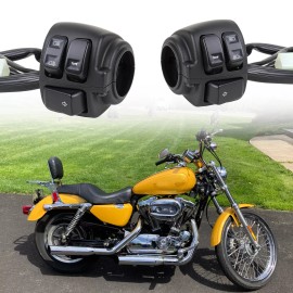 KEEPDSGN 1" Handlebar Switches Control Black For 1996-2012 Harley Davidson Sportster Dyna