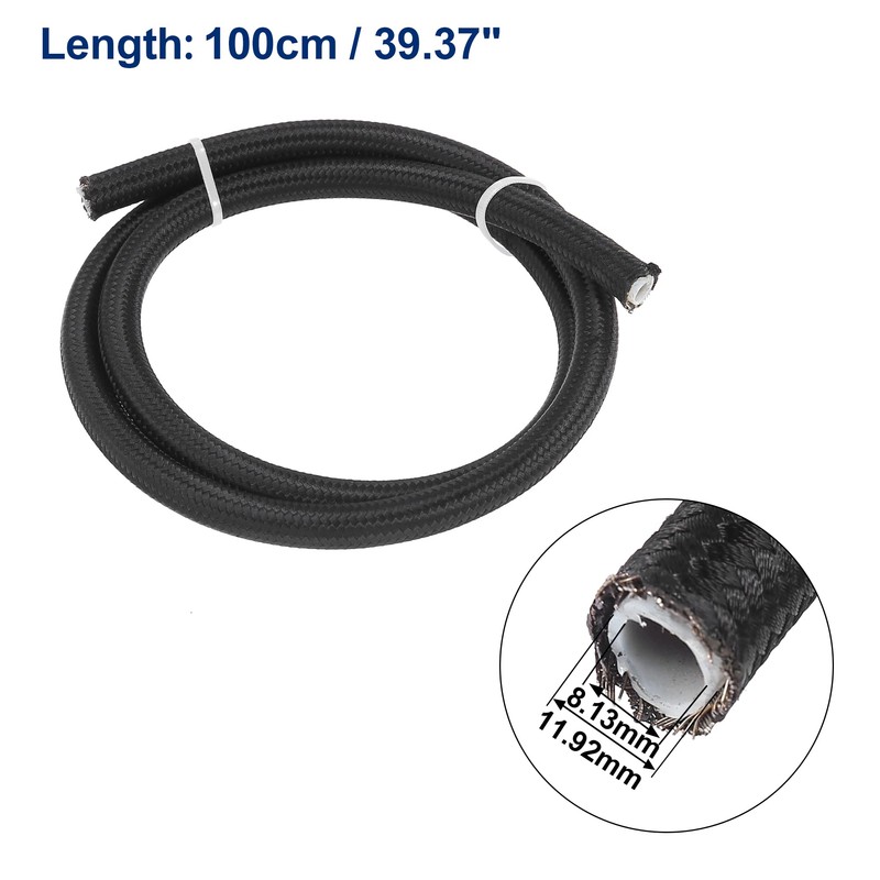 X AUTOHAUX AN6 3ft Braided PTFE Nylon Stainless Steel Car