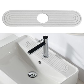 Dish Drying Mat Sink Tap Drip Mat Narrow Tap Splash Guard Tap Mat Diatomaceous Earth Sink Mat for Motorhome Bathroom Worktops (45 x 10 cm)