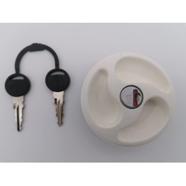 CR-MOESANCO® White Caravan Water Tank Cap with 3 Recessed Handles Water Inlet with Rainbow Cap Polypropylene Cap Camping Trailer RV Leak Proof