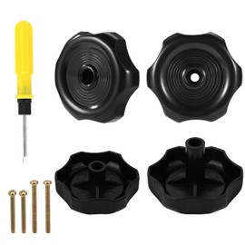 4pcs 20345 RV Window and Vent Knob, Easy Operating Plastic Knob with Screws and Screwdriver Replacement Accessories for RV Crank Camper Trailer Windows Vents