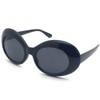 70's Design Oval Sunglasses, Black