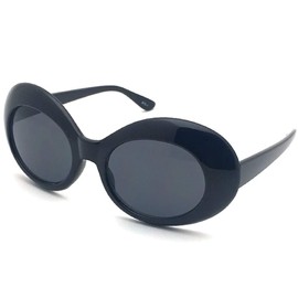 70's Design Oval Sunglasses, Black