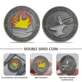 6 Pcs Dumpster Fire Challenge Coin Dumpster Fire Desk Accessories Employee Appreciation Gifts for Coworker, Funny Desk and Office Supplies, White Elephant Gifts, Everything is Fine