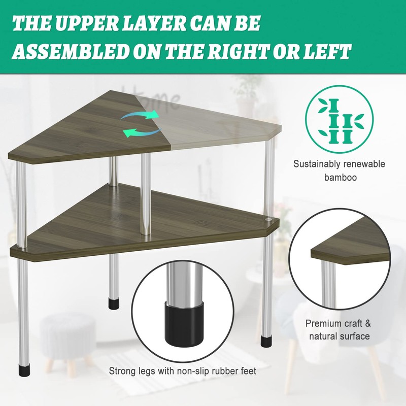 Weenson Bathroom Counter Organizer Corner Shelf - 2 Tier Bathroom