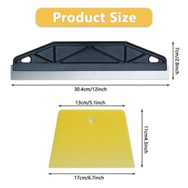 2 Pieces Stainless Steel Paint Guards, Cutting in Scrapers for Painting, Portable Black Paint Trim Guard, Multi-Purpose Straight Edge Tool, Wallpaper Paint Smearing Scraper for Smearing Repairing