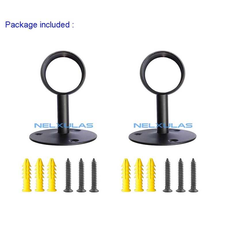 NELXULAS Stainless Steel Heavy Duty Closet Rod,Curtain Rod End Supports