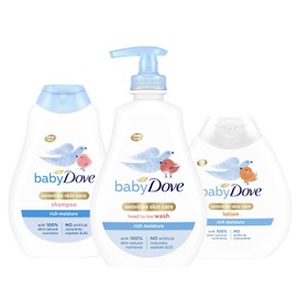 Baby Dove Head To Toe Wash Rich Moisture 400ml & Baby Dove Rich Moisture Shampoo 400ml & Baby Dove Rich Moisture Lotion 200ml