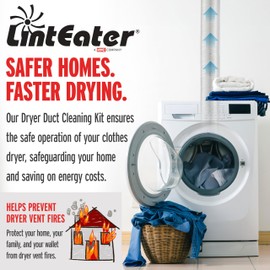 Gardus RJR601 LintEater Junior Rotary Dryer Vent Cleaning System, Removes Lint, Extends Up to 3’