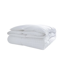 Yatas Bedding All-Season Comforter, Machine Washable, Delicate and Soft Filled White Fluffy Lightweight Quilt, Stress Reducing Special Shell, Bedding Duvet Inserts & Bed Sets, White (Queen)