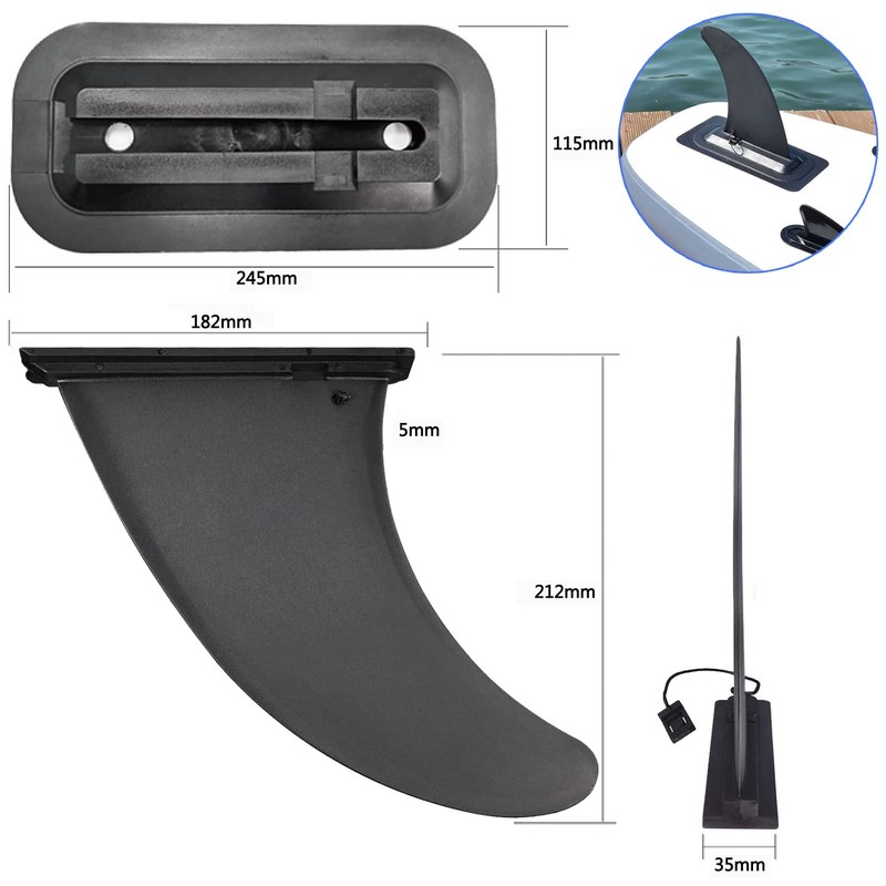 FGen 9 inch Surfboard Fins, Removable Universal Surfboard Board Fin,