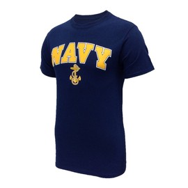 Armed Forces Gear Navy Logo Anchor T-Shirt (Large),Navy Blue