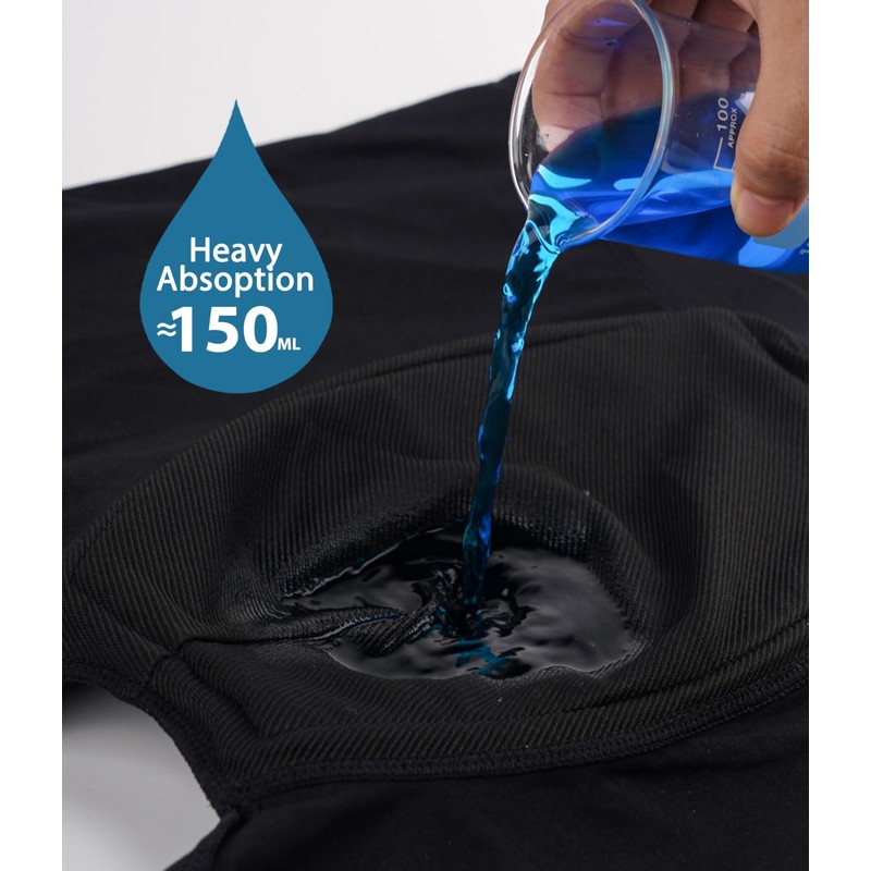 YESWEL Incontinence Underwear for Men, 150ML Absorbency Washable Reusable Cotton