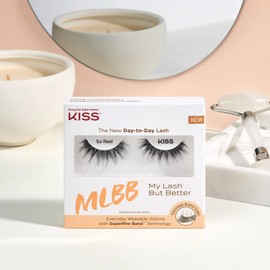 KISS My Lash But Better Collection 1 Pair of False Eyelashes, So Real, Natural Volume, Fake Lashes with KISS Flexible Eyelash Band, Includes Eyelash Glue