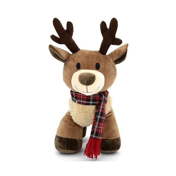 Plush Reindeer Stuffed Animal - Holiday Deer Characters with Antlers