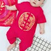 Chinese Style Infant Short Sleeve Embroidery Jumpsuit Cotton Breathable Baby