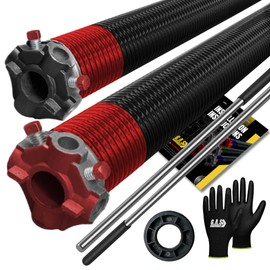 Garage Door Torsion Springs 225x2x25 for Left and Right Side of Garage Door with Winding Bars, 1" Nylon Bushing, and Gloves Heavy Duty Precision E-Coating 5-Year Warranty Min. 30,000 Cycles (Pair)