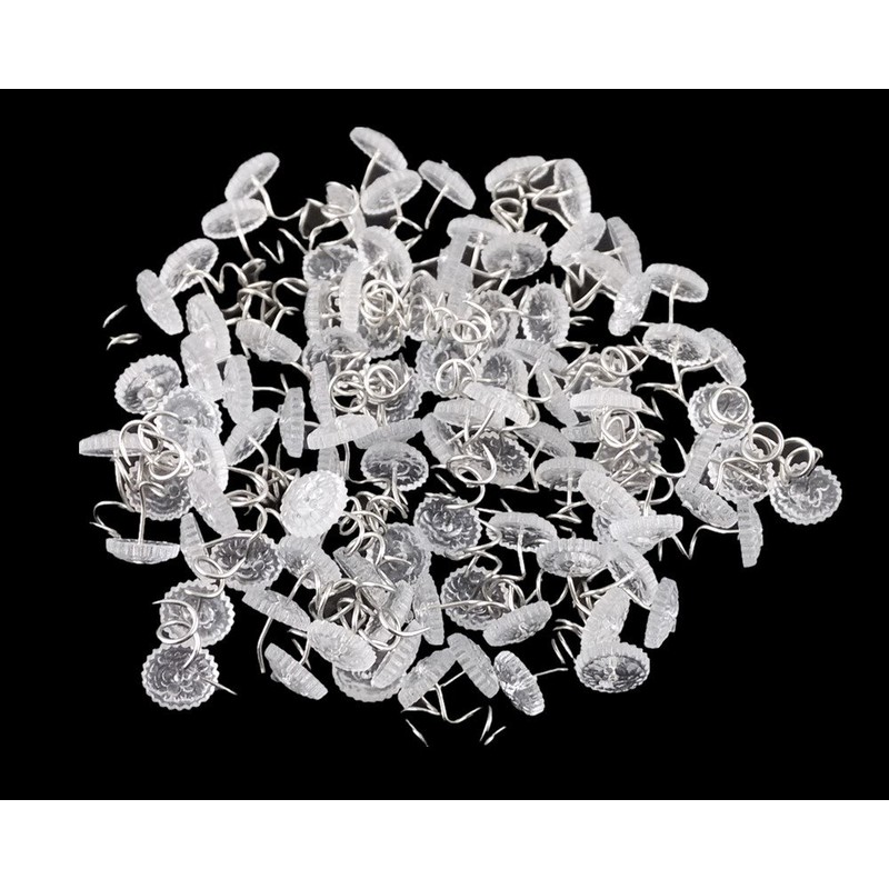 HONBAY 100pcs Clear Plastic Head Twist Pins Upholstery Pin for