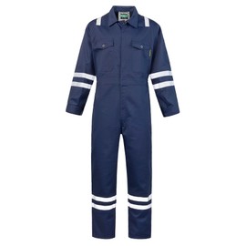 SUSHIMIAN Men's Work Coverall High Visibility Overalls Mechanics Coveralls Workwear Jumpsuit with Multi Pockets, Navy, M