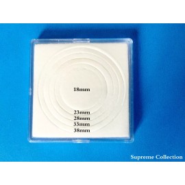 Unbranded 6 pcs Sponge Lining Square Coin Holders For 18 23 28 33 38mm White High Quality