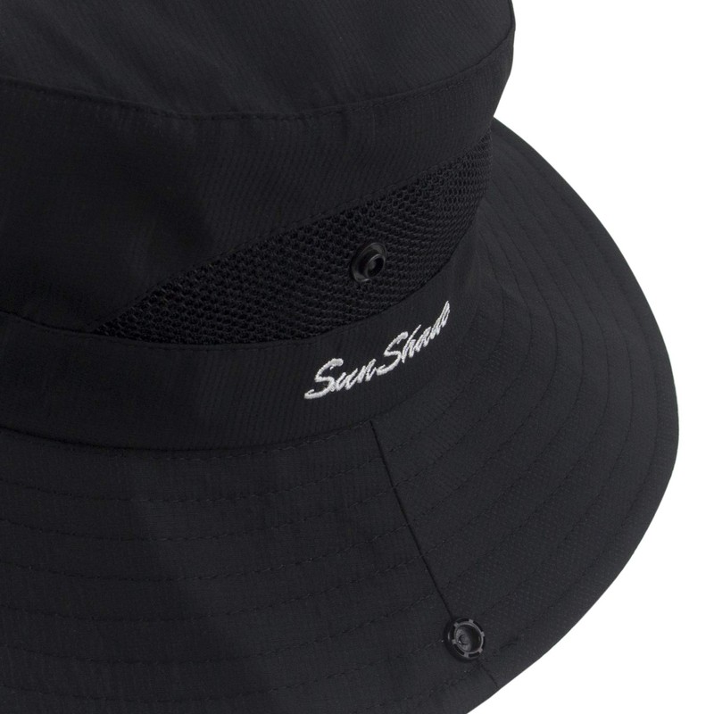 Muryobao Women's Ponytail Sun Hat Anti-UV Foldable Mesh Wide Brim