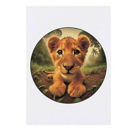 'Happy Lion Cub' Temporary Tattoo - Water Resistant, Skin-Safe, Non-Toxic Transfer (TO00081797)