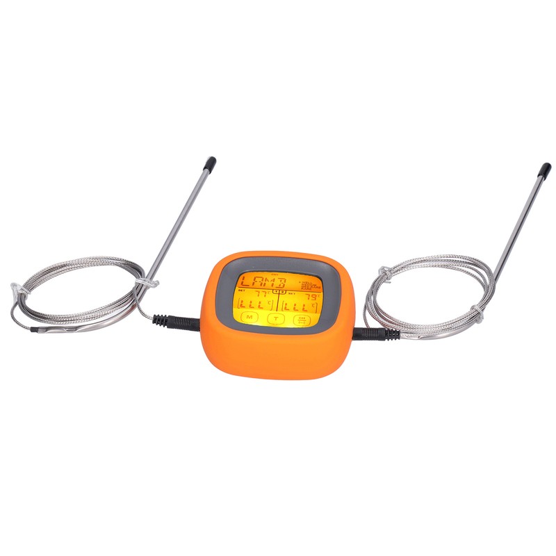 Barbecue Oven Thermometer Dual Probe Electronic Digital Display Touch Button