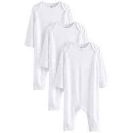 NEXT Skin-friendly Baby Pyjamas Pack of 3, White, 6 - 9 months