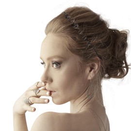 HFZRZFH Metal Hair Band for Men and Women - Unisex Black Wavy Spring Headband, Ideal Outdoor Sports Accessory, Simple Elastic Non-Slip Hairband for Every Activity