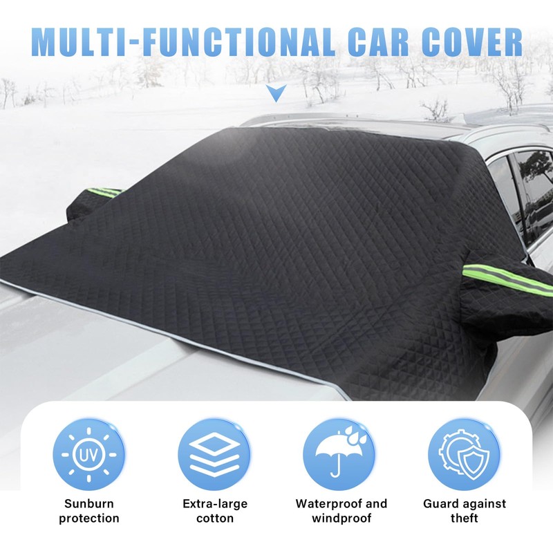 Dickno Car Windshield Snow Cover, 5 Layers Magnetic Auto Windshield
