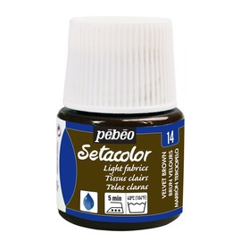 Pebeo Setacolor Light Fabrics Paint 45-Milliliter Bottle, Velvet Brown
