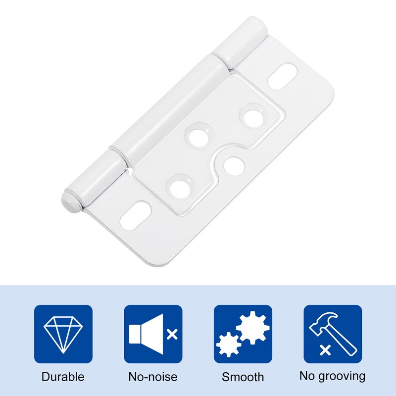 sourcing map 8Pcs 3x1.4 Inch Door Hinges Non-Mortise No Noise