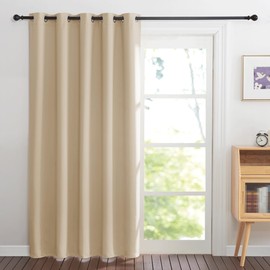 PONY DANCE Large Curtain - Curtains & Drapes 1 Panel Blackout Thermal Curtains for Living Room Bedroom Privacy Screen Heat Insulated, 66 in Width x 84 in Drop, Mocha, Eyelet Curtains
