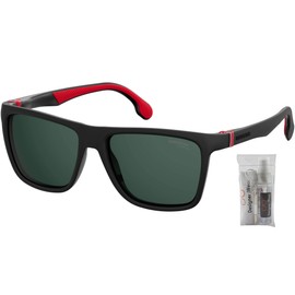 Carrera CA5047/S 0807/QT 56M Black/Green Plastic Rectangular Sunglasses For Men For Women + Free Designer iWear Care Kit