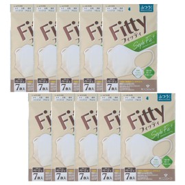 【まとめ買い】フィッティ スタイルフィットプラス 立体 クリームベージュ ふつう 7枚入 10個セット