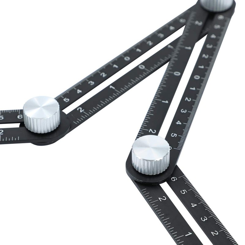 TOPWAY Multi-Function Angle Measuring Ruler, Aluminum Alloy Metal Angle Template