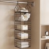 Yagizaai Hanging Closet Organizer, Carbon Steel 5-Shelf Hanging Storage, Collapsible