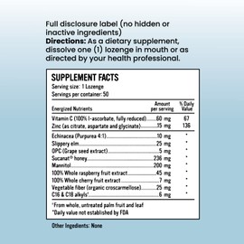 Triple Zinc Lozenges - 3 Forms of Bioavailable Zinc Glycinate, Zinc Citrate, Zinc Aspartate - Zinc Immune Support Supplement Echinacea, Slippery Elm, OPC, Vitamin C, Sucanat Honey