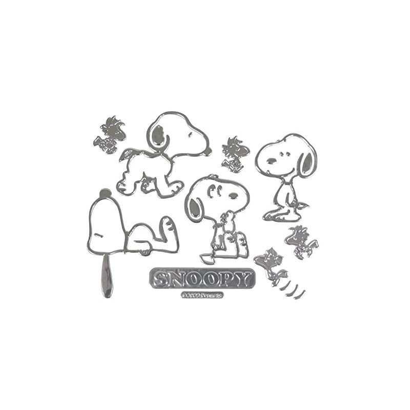 Meiho SN210 Snoopy Woodstock Emblem Sticker Large Silver