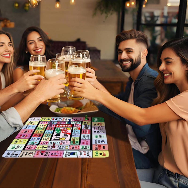 gzaymng Drinking Board Games for Adults, Rubber Mat Drinking Board