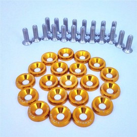 20X Gold Billet Aluminum Fender/Bumper Washer/Bolt Engine Bay Dress UP KIT