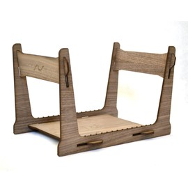 Vinyl Storage Stand, Dual End, 35-60 Records, Walnut Veneer