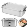 ONEVER Stainless Steel Lunch Box, Lunchbox with Lock Clip, 1400ml