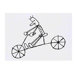 'Man On Bicycle' Temporary Tattoo - Water Resistant, Skin-Safe, Non-Toxic Transfer (TO00018709)